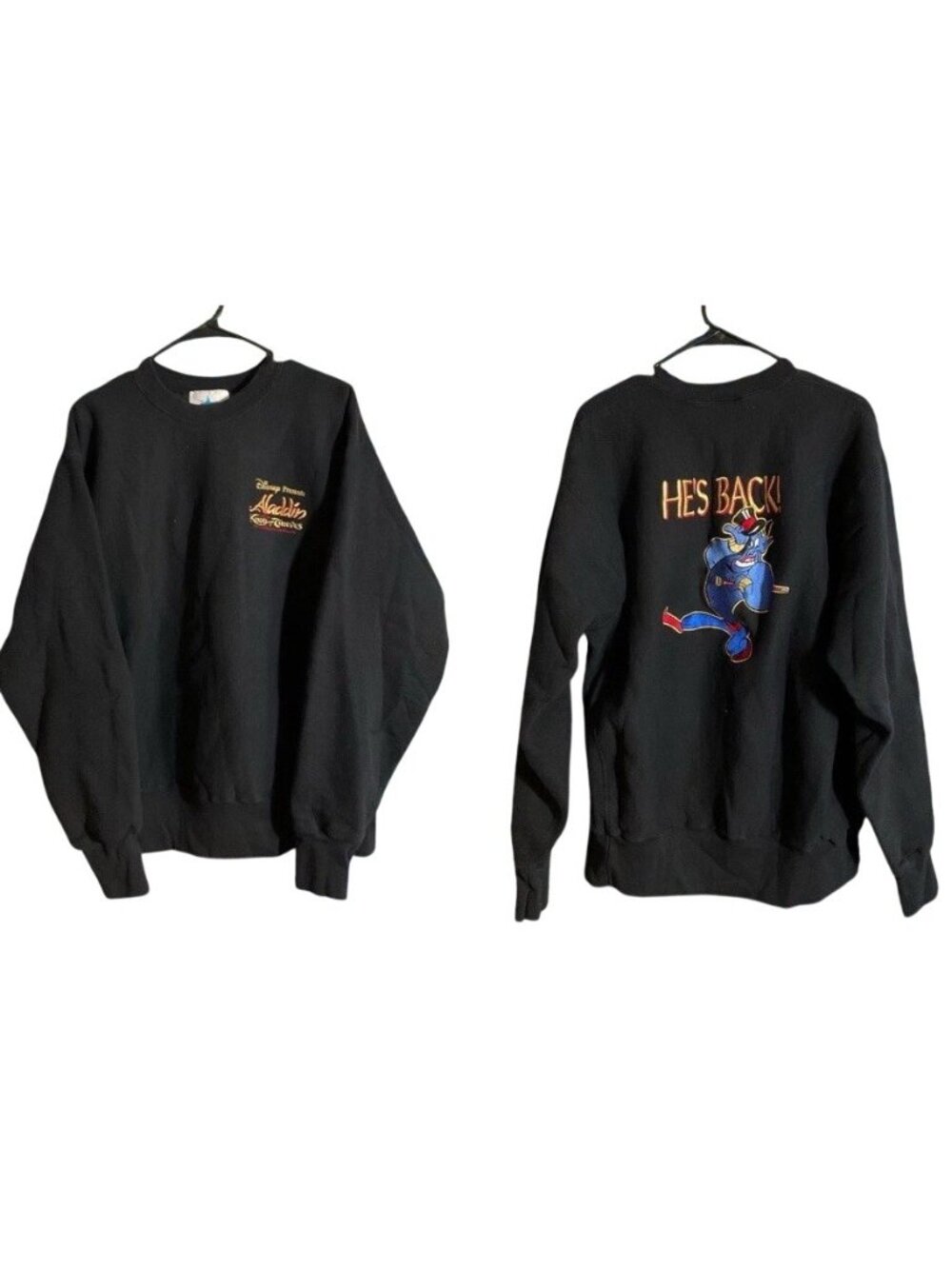 RARE VTG Disney Aladdin Hes Back King Of Thieves Robin Williams Sweatshirt 90s